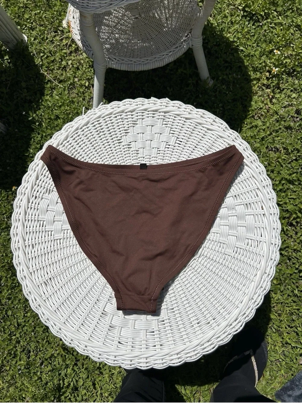 Skims Plunge Bikini Top & Bottom in Cocoa brown Size Medium